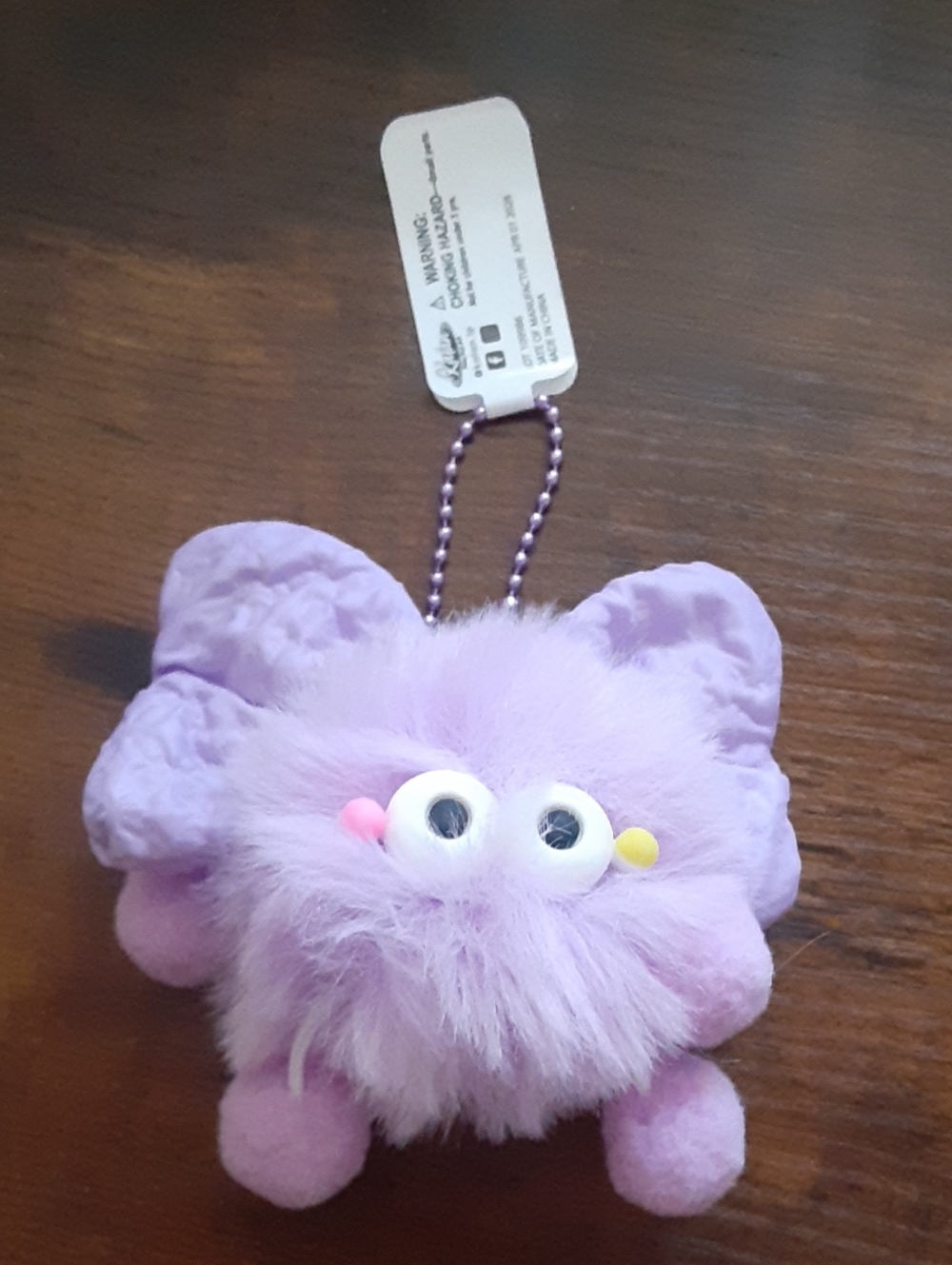 Plush Fuzzy Butterfly Keychain